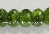 COQ104 15.5 inches 13*18mm faceted rondelle dyed olive quartz beads