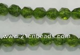 COQ116 15.5 inches 8mm faceted nuggets dyed olive quartz beads