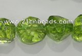 COQ125 15.5 inches 18mm nuggets dyed olive quartz beads