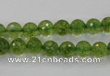 COQ14 16 inches 10mm faceted round dyed olive quartz beads wholesale