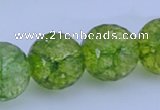 COQ18 16 inches 18mm faceted round dyed olive quartz beads wholesale