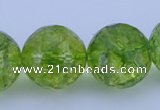 COQ19 16 inches 20mm faceted round dyed olive quartz beads wholesale