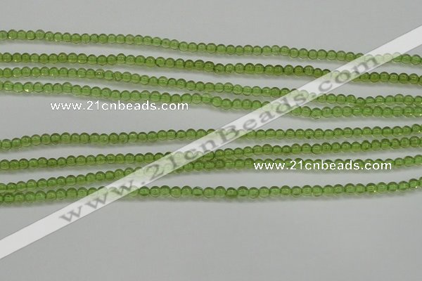 COQ201 15.5 inches 3mm - 4mm round natural olive quartz beads