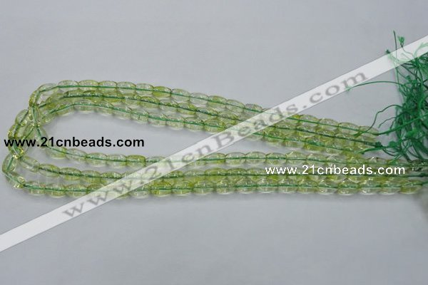 COQ21 16 inches 6*10mm rice dyed olive quartz beads wholesale