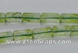 COQ22 16 inches 7*13mm column dyed olive quartz beads wholesale