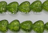 COQ33 15.5 inches 20*20mm heart dyed olive quartz beads wholesale