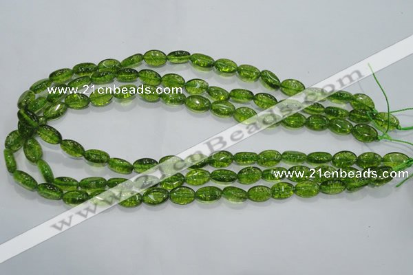 COQ35 15.5 inches 8*12mm oval dyed olive quartz beads wholesale