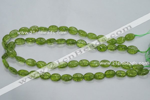 COQ36 15.5 inches 10*14mm oval dyed olive quartz beads wholesale