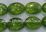 COQ37 15.5 inches 15*20mm oval dyed olive quartz beads wholesale