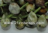 COS03 15.5 inches 10*14mm faceted teardrop ocean stone beads wholesale