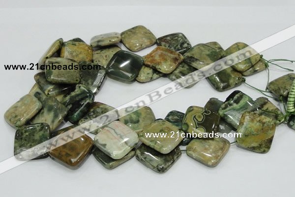 COS11 15.5 inches 25*25mm diamond ocean stone beads wholesale