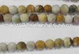 COS151 15.5 inches 6mm faceted round ocean stone beads wholesale