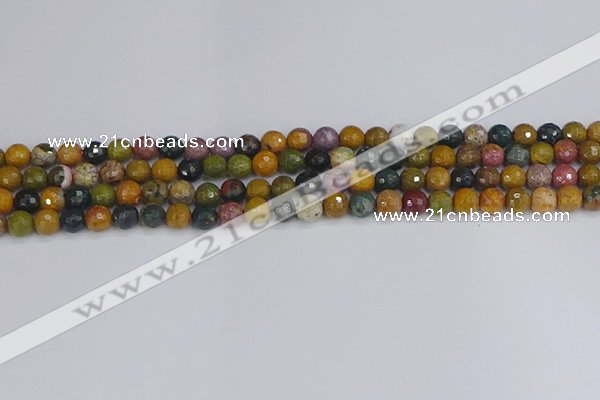 COS201 15.5 inches 6mm faceted round ocean jasper beads