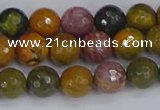 COS202 15.5 inches 8mm faceted round ocean jasper beads