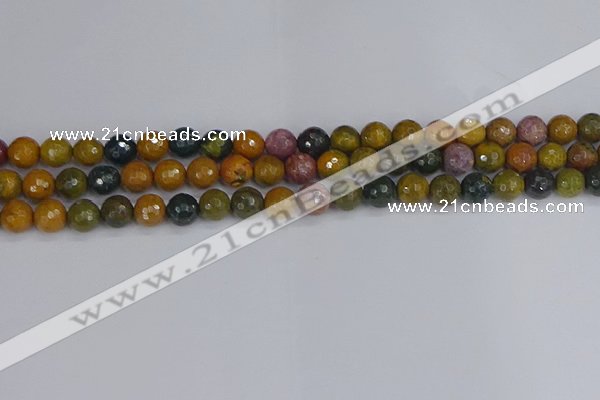 COS202 15.5 inches 8mm faceted round ocean jasper beads