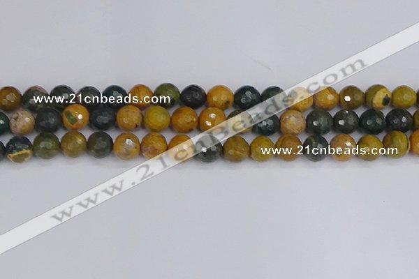 COS203 15.5 inches 10mm faceted round ocean jasper beads