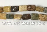 COS254 15.5 inches 15*20mm rectangle ocean stone beads wholesale