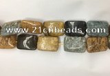 COS255 15.5 inches 18*25mm rectangle ocean stone beads wholesale