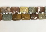 COS256 15.5 inches 22*30mm rectangle ocean stone beads wholesale