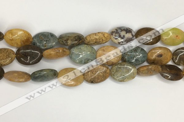 COS259 15.5 inches 12*16mm oval ocean stone beads wholesale