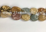 COS267 15.5 inches 18*25mm twisted oval ocean stone beads wholesale