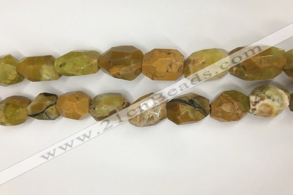 COS271 13*18mm - 15*20mm faceted nuggets ocean stone beads