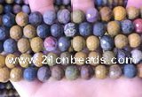 COS312 15.5 inches 9mm - 10mm faceted round ocean jasper beads