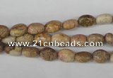 COV04 15.5 inches 6*8mm oval picture jasper beads wholesale
