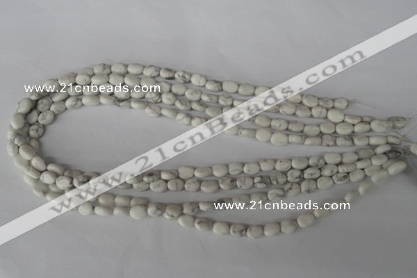 COV05 15.5 inches 6*8mm oval white howlite beads wholesale