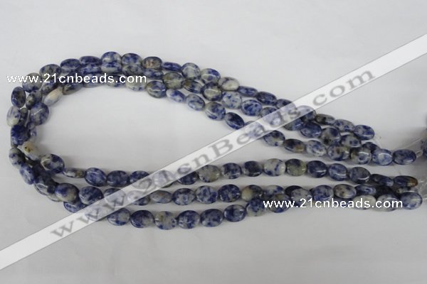 COV10 15.5 inches 8*10mm oval blue spot gemstone beads wholesale