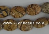 COV105 15.5 inches 12*16mm oval picture jasper beads wholesale