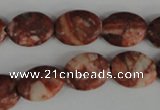 COV106 15.5 inches 12*16mm oval red mud jasper beads wholesale