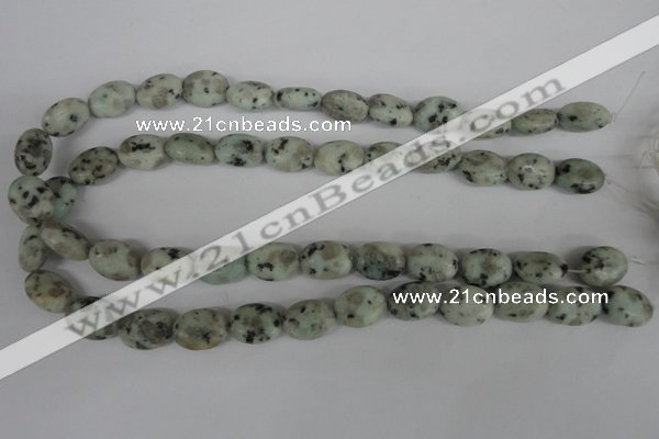 COV107 15.5 inches 12*16mm oval sesame jasper beads wholesale