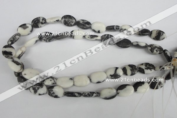 COV138 15.5 inches 13*18mm oval black & white jasper beads wholesale