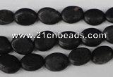 COV14 15.5 inches 8*10mm oval blackstone gemstone beads wholesale