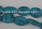 COV140 15.5 inches 12*17mm oval synthetic turquoise beads wholesale