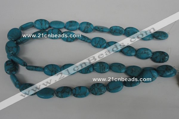 COV140 15.5 inches 12*17mm oval synthetic turquoise beads wholesale