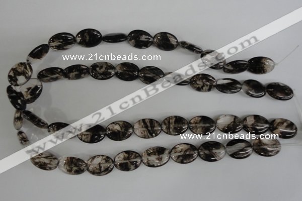 COV145 15.5 inches 13*18mm oval watermelon black beads wholesale