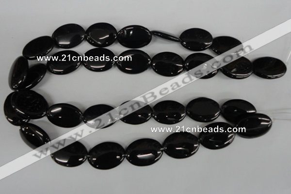 COV160 15.5 inches 17*24mm oval black agate beads wholesale