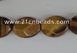 COV180 15.5 inches 13*18mm faceted oval yellow tiger eye beads wholesale