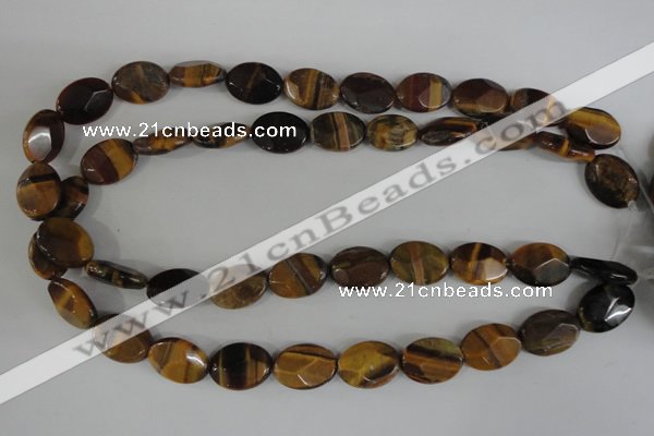 COV180 15.5 inches 13*18mm faceted oval yellow tiger eye beads wholesale