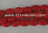 COV23 15.5 inches 8*10mm oval synthetic coral beads wholesale