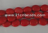 COV23 15.5 inches 8*10mm oval synthetic coral beads wholesale