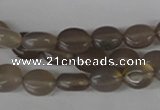 COV27 15.5 inches 8*10mm oval grey agate gemstone beads wholesale