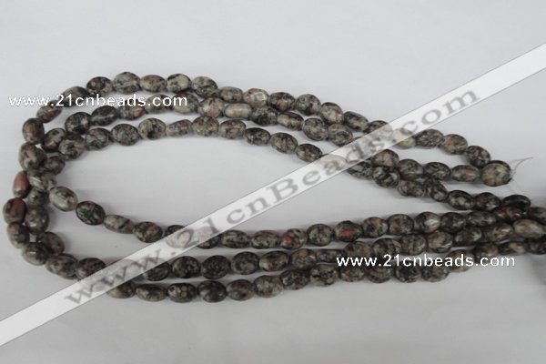 COV31 15.5 inches 8*10mm oval leopard skin jasper beads wholesale