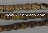 COV34 15.5 inches 8*10mm oval picture jasper beads wholesale