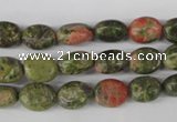 COV38 15.5 inches 8*10mm oval unakite gemstone beads wholesale