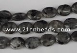 COV46 15.5 inches 8*10mm oval black labradorite beads wholesale