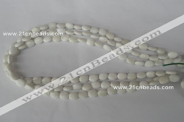 COV48 15.5 inches 8*10mm oval white shell beads wholesale