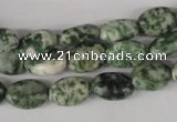 COV52 15.5 inches 8*12mm oval green spot gemstone beads wholesale